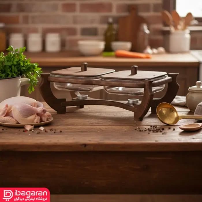 سوفله خوری مستطیل دوقلو چوبی سافینوکس کد kw800 — تصویر ۸