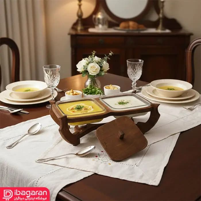 سوفله خوری مستطیل دوقلو چوبی سافینوکس کد kw800