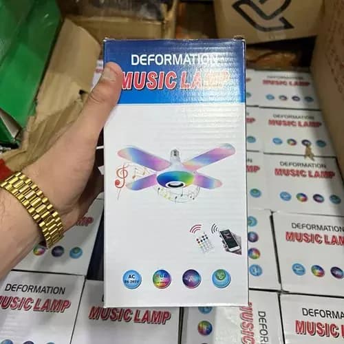 لامپ موزیکال هوشمند تاشو ریموت دار با فن و اسپیکر بلوتوثی و رقص نور مدل C25 — تصویر ۸