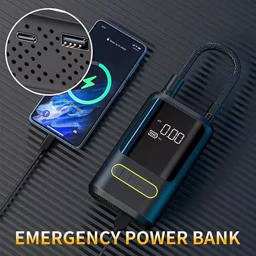 پمپ باد شارژی هوشمند قابل حمل خودرو مدل ATJ-8466 — تصویر ۶