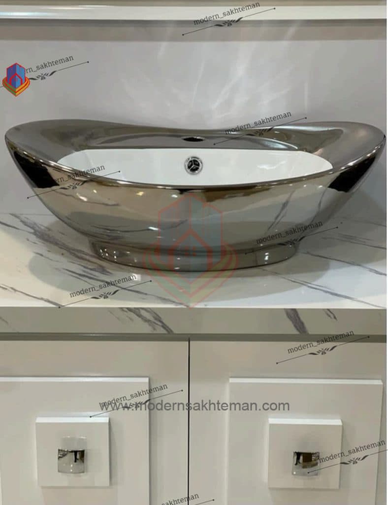 کاسه روشویی کوتینگ سفید کروم مدل 3033