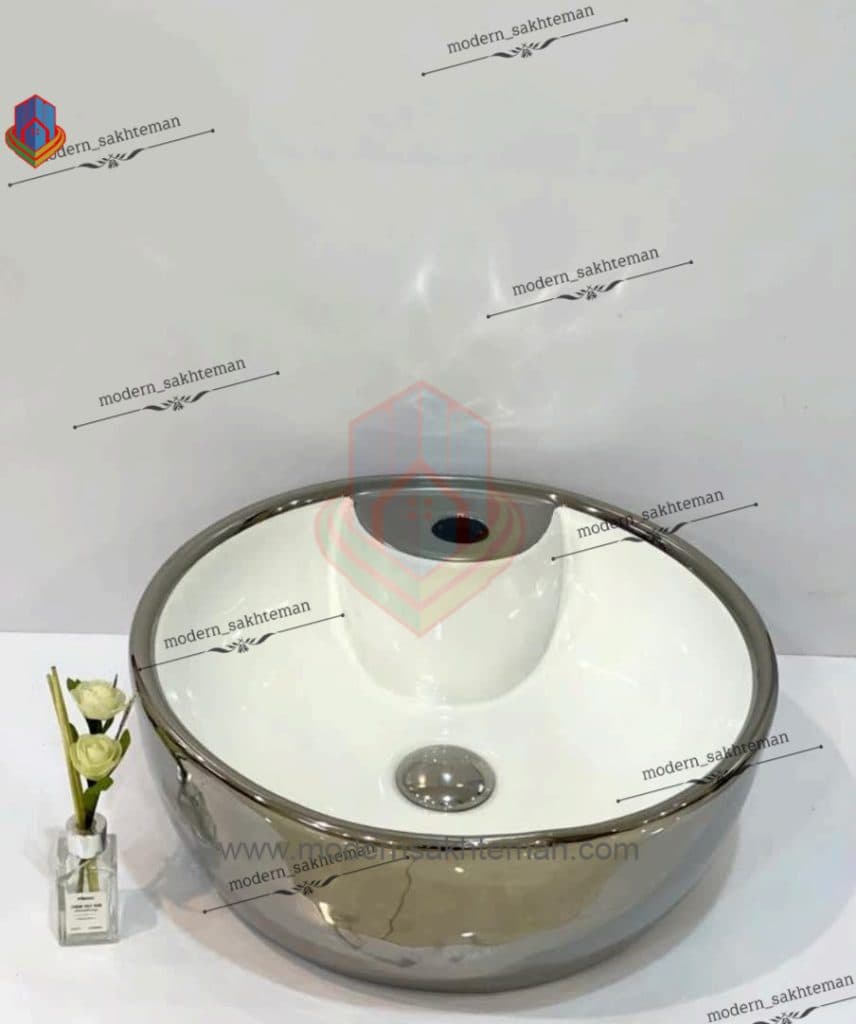 کاسه روشویی کوتینگ سفید کروم مدل 3046