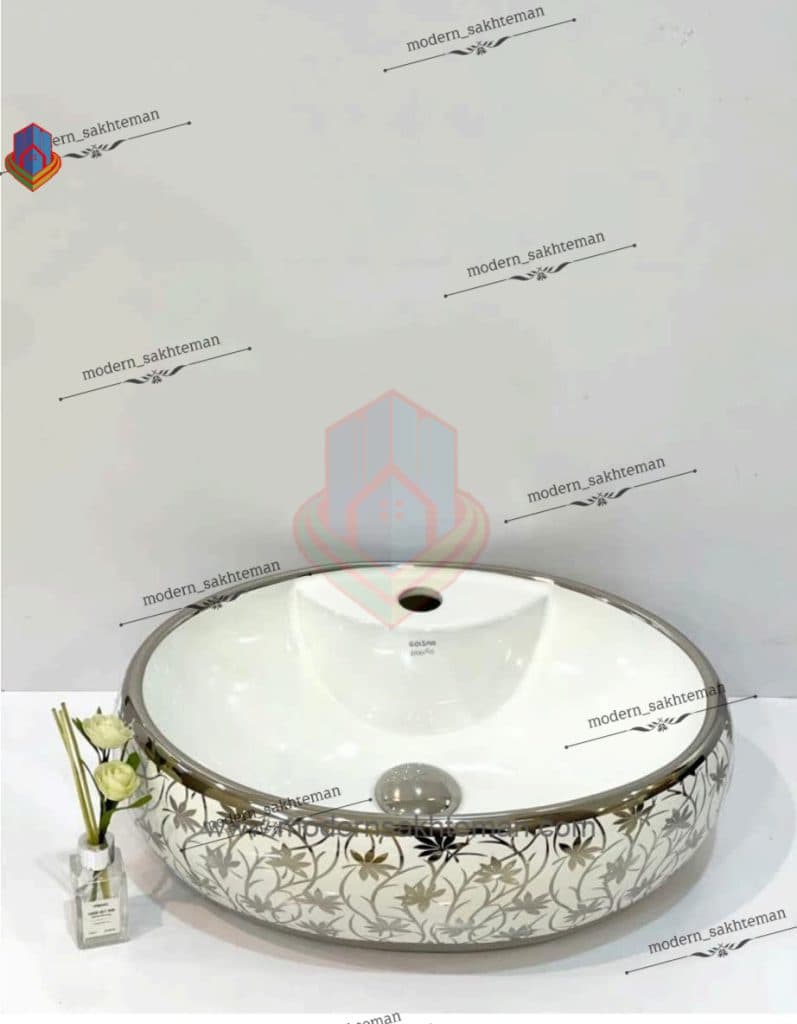 کاسه روشویی کوتینگ سفید کروم مدل 3047