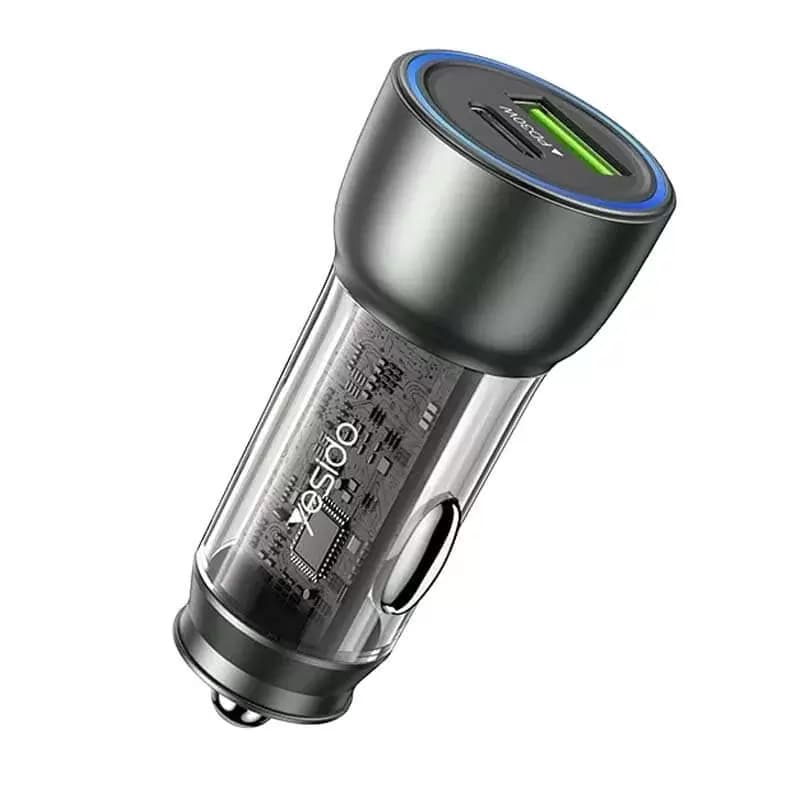 شارژر فندکی فست شارژ یسیدو مدل Y49 QC3.0 PD 3A 30W