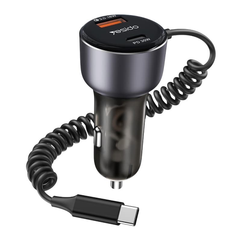 شارژر فندکی فست شارژ یسیدو مدل Y56 3A QC3.0 PD 60W