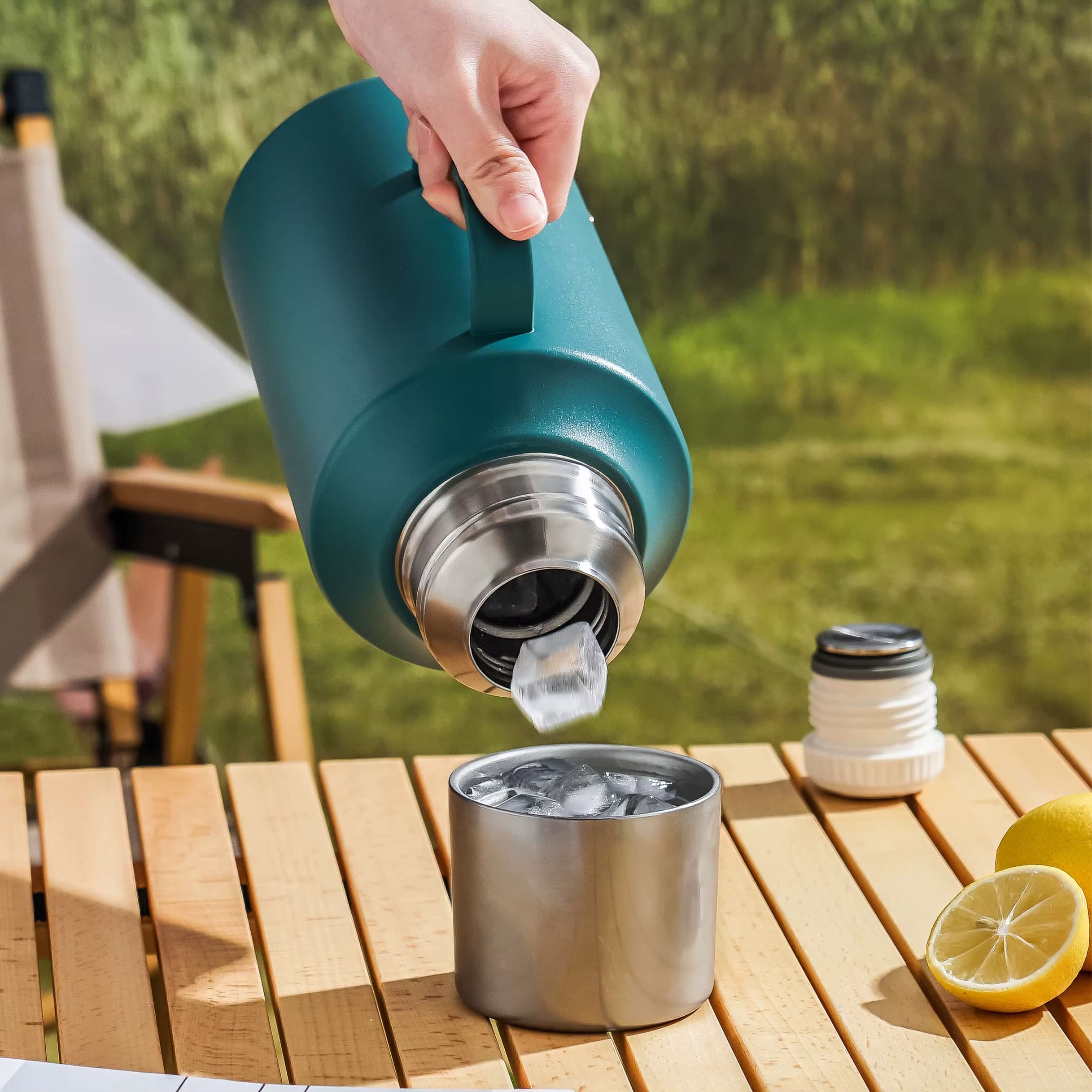 فلاسک وکیوم ۲ لیتری پینکا PINKAH مدل PJ-3353 اورجینال (سبز-مشکی) — تصویر ۴