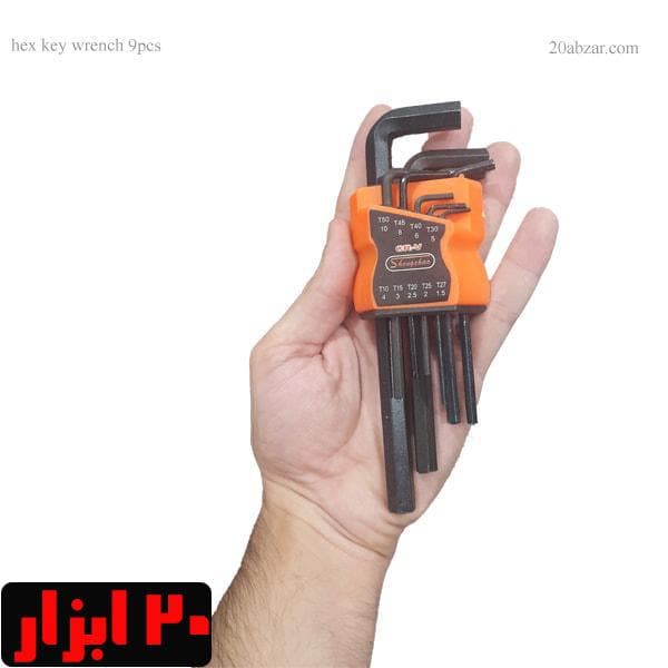 ست 9 عددی آچار آلن 6 گوش بلند