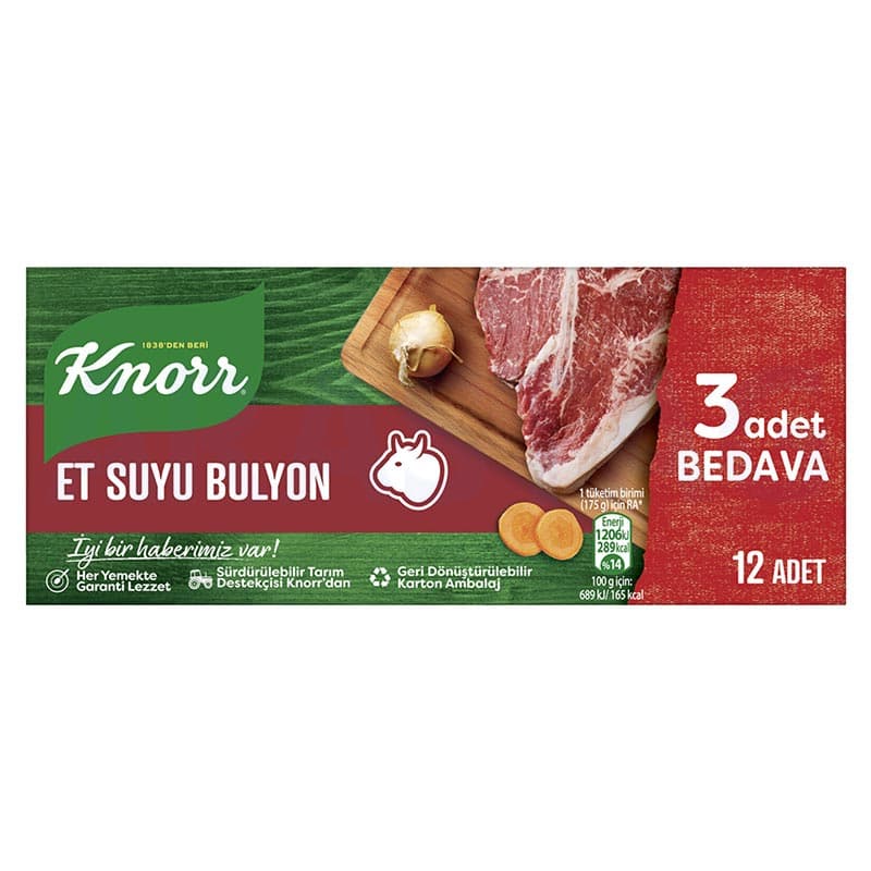 قرص عصاره گوشت کنور Knorr بسته 12 عددی