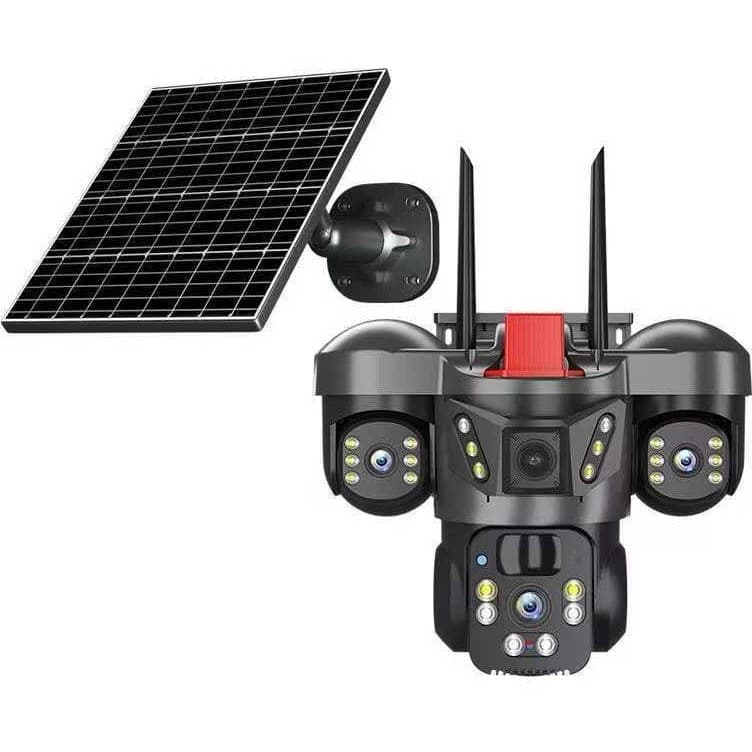 دوربین مینی اسپیددام سیمکارتی سولار خورشیدی 3 لنز 12 مگاپیکسل V380 PRO0 — تصویر ۲