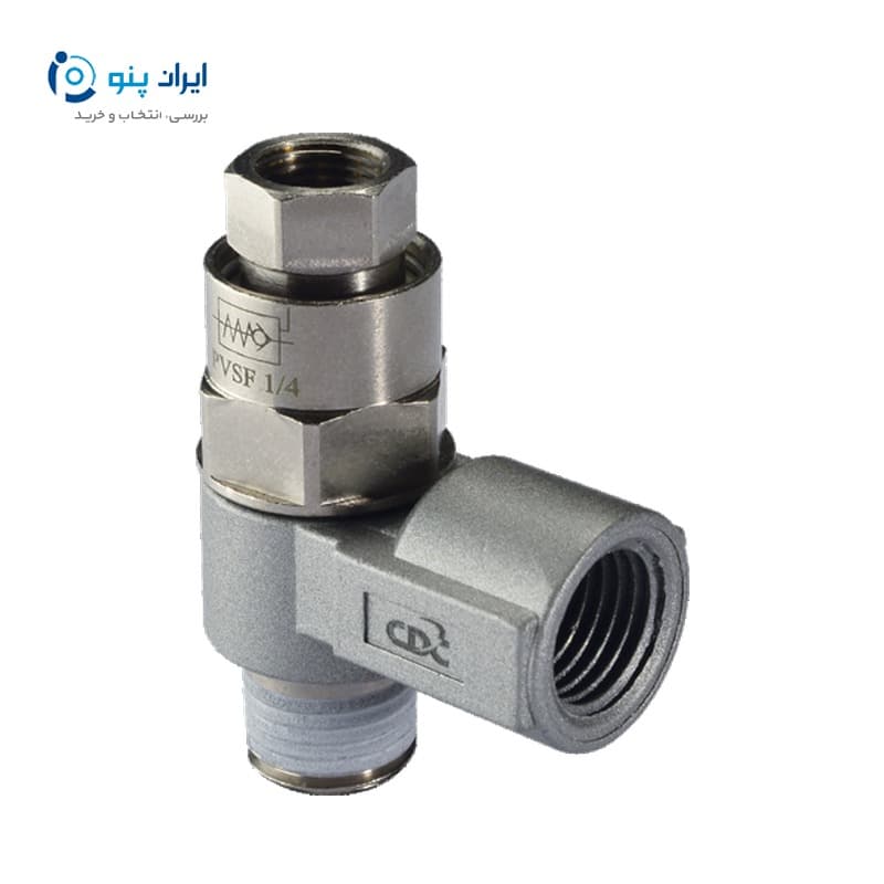 فلوکنترل پایلوت‌دار رزوه‌ای (قفل سرجکی) پنوماتیک برند CDC رزوه G۱/۲ مدل PVSFG04 — تصویر ۲