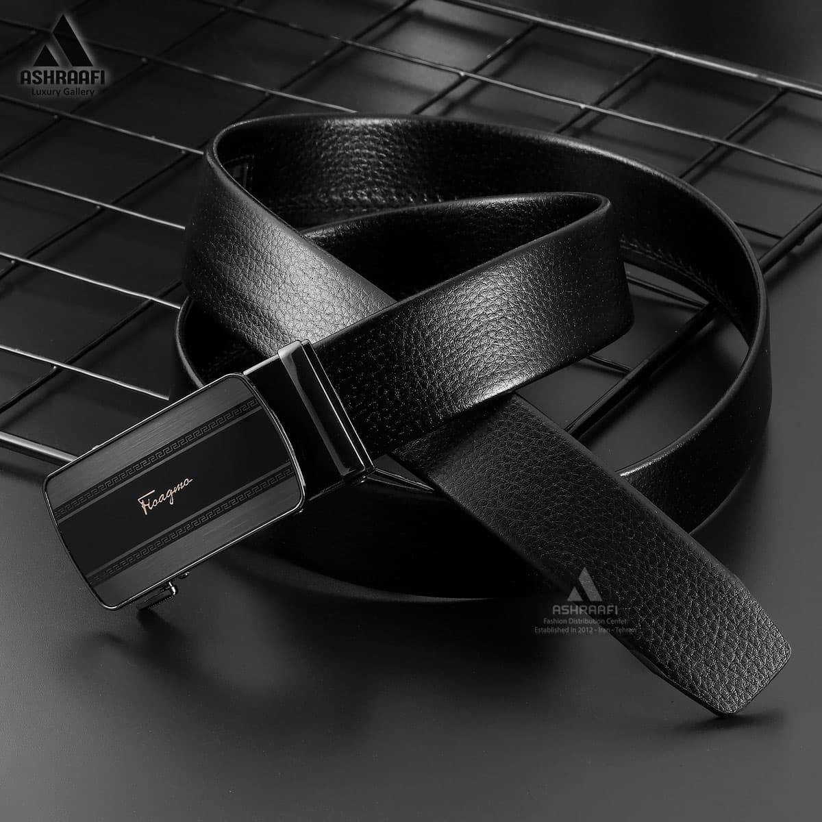 کمربند مردانه ریلی Leather Ratchet Belt BL112 — تصویر ۳