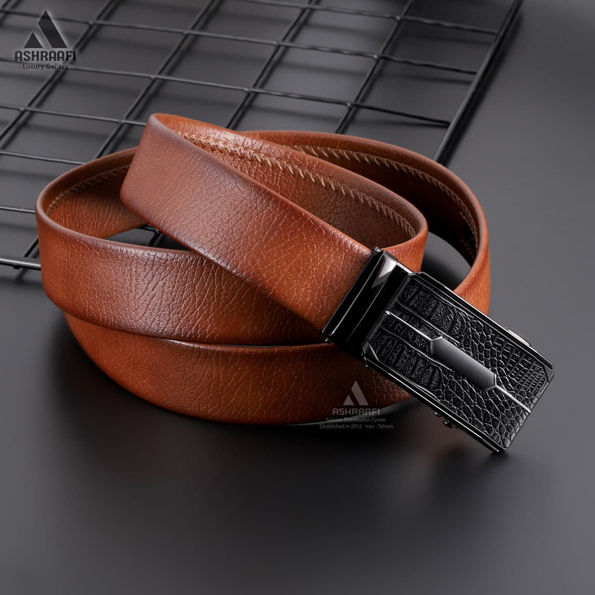 کمربند مردانه ریلی Leather Ratchet Belt BL98 — تصویر ۴