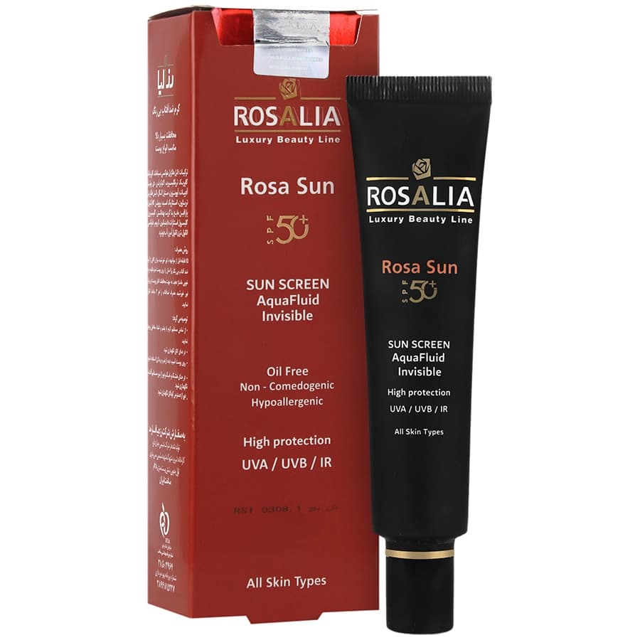 فلوئید ضد آفتاب بی رنگ رزالیا SPF 50 — تصویر ۳