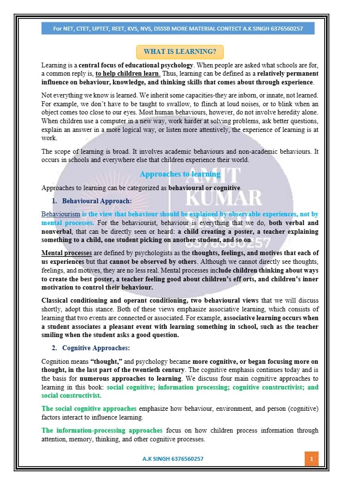 کتاب What Is Learning (یادگیری چیست) نسخه انگلیسی PDF | نامشخص
