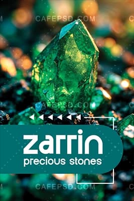 طرح کارت ویزیت سنگ قیمتی با تم سبز — تصویر ۳
