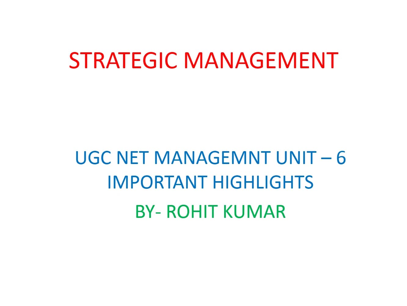 کتاب Strategic Management (مدیریت استراتژیک) نسخه انگلیسی PDF | روهیت کومار — تصویر ۲