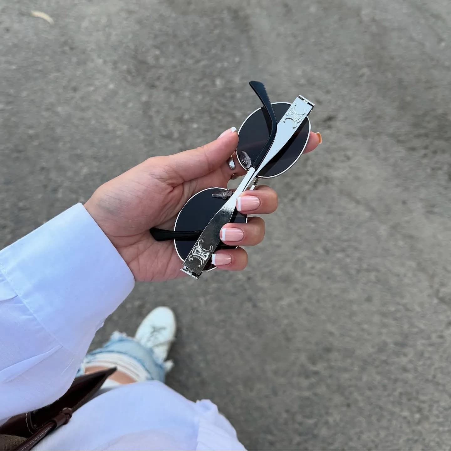 عینک سلین ترند فلزی بیضی UV400 زنانه کد 2370 — تصویر ۵