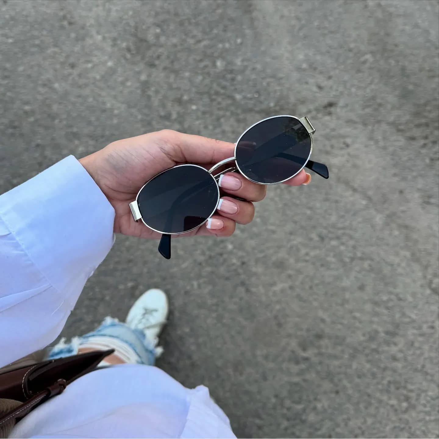 عینک سلین ترند فلزی بیضی UV400 زنانه کد 2370 — تصویر ۷