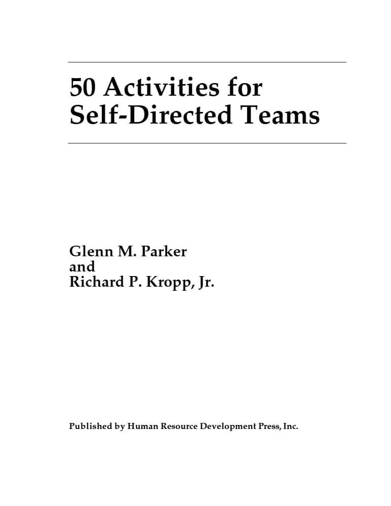 کتاب Fifty Activities for Self Directed (پنجاه فعالیت برای خودراهبری) نسخه انگلیسی PDF | Richard P. Kropp Jr. & Glenn M. Parker