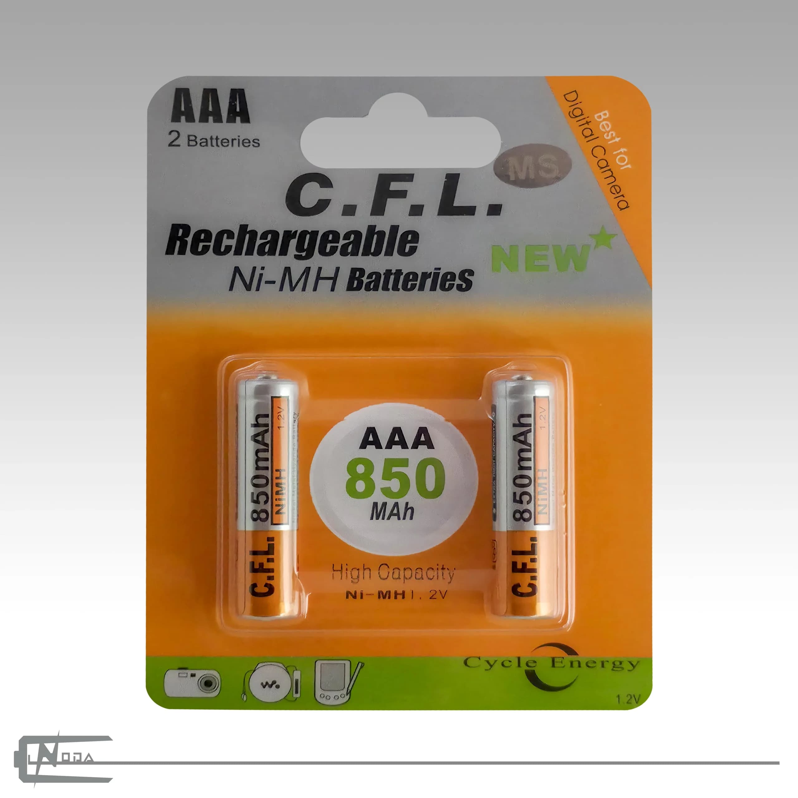 باتری نیم قلمی شارژی سی اف ال ظرفیت 850MAH– بسته 2 عددی — تصویر ۲