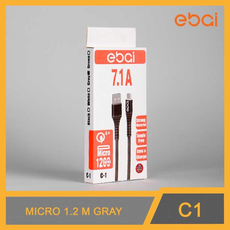 کابل اندروید (تایپ سی) 1.2 متری ebai C-1 — تصویر ۵