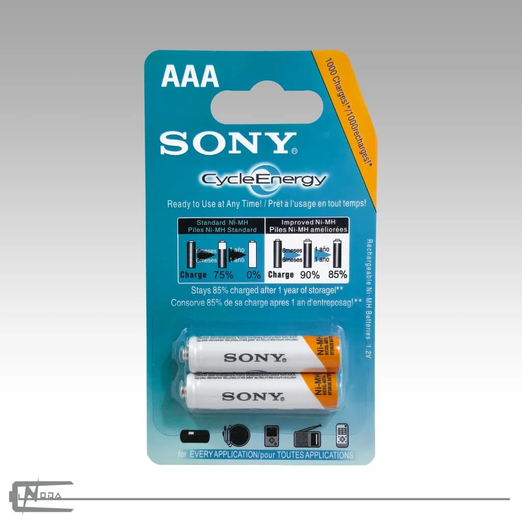 باتری نیم قلمی شارژی شارژی سونی مدل 1550Mah– بسته 2 عددی — تصویر ۳