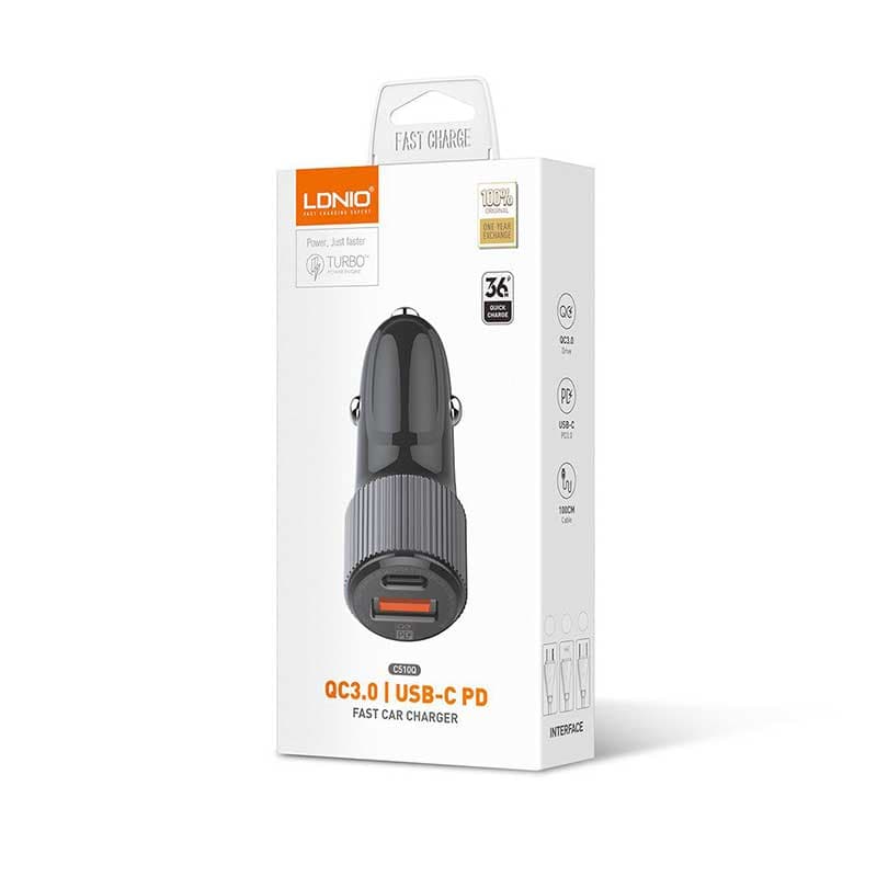 شارژر فندکی الدینیو LDINIO C510Q — تصویر ۳