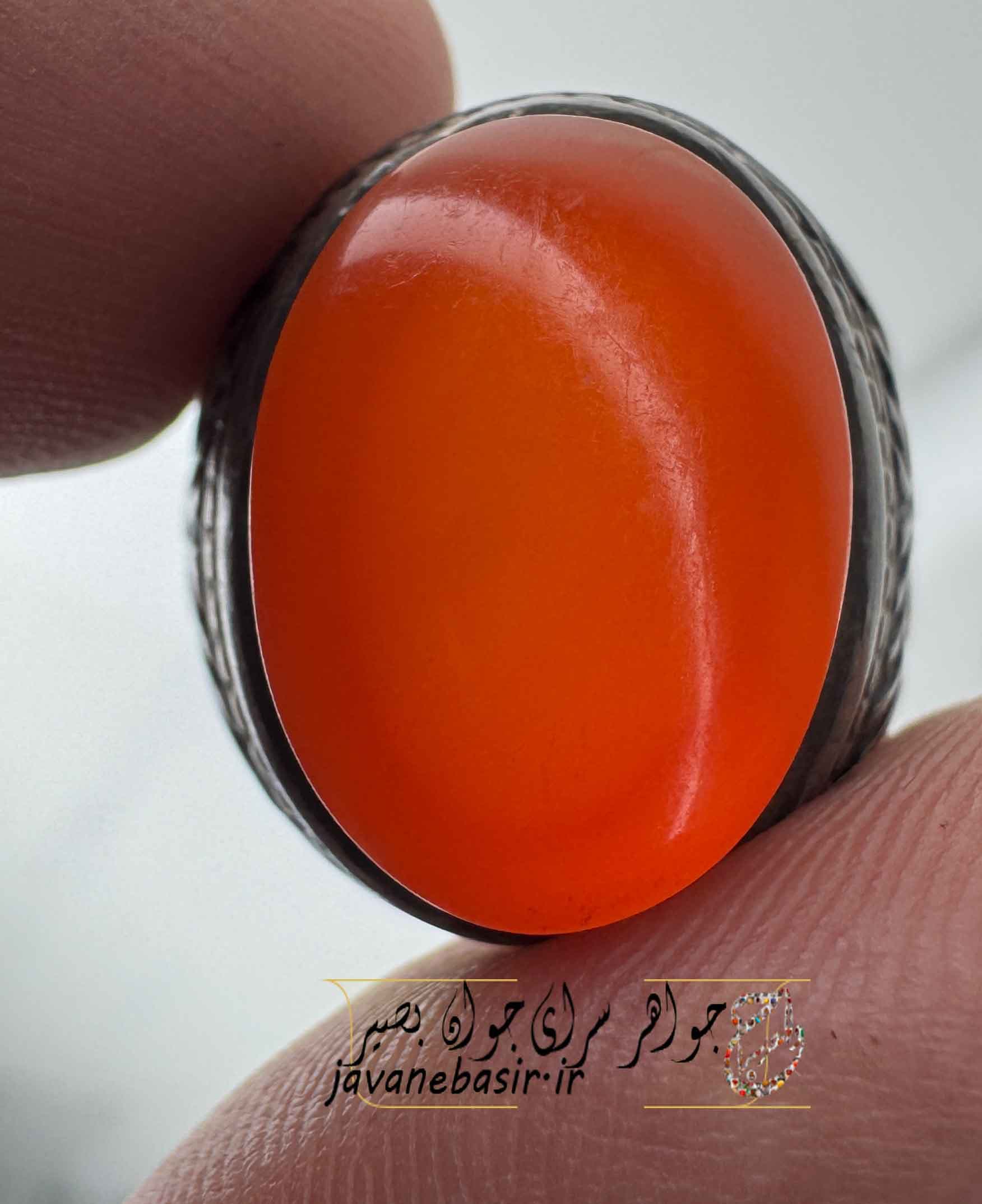 انگشتر عقیق سرخ اصلی نقره 925 — تصویر ۳