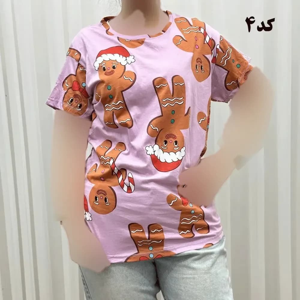 تیشرت طرحدار H&M کد 1169 نخ پنبه چهارفصل زنانه دخترانه تنخور راحت — تصویر ۱۰
