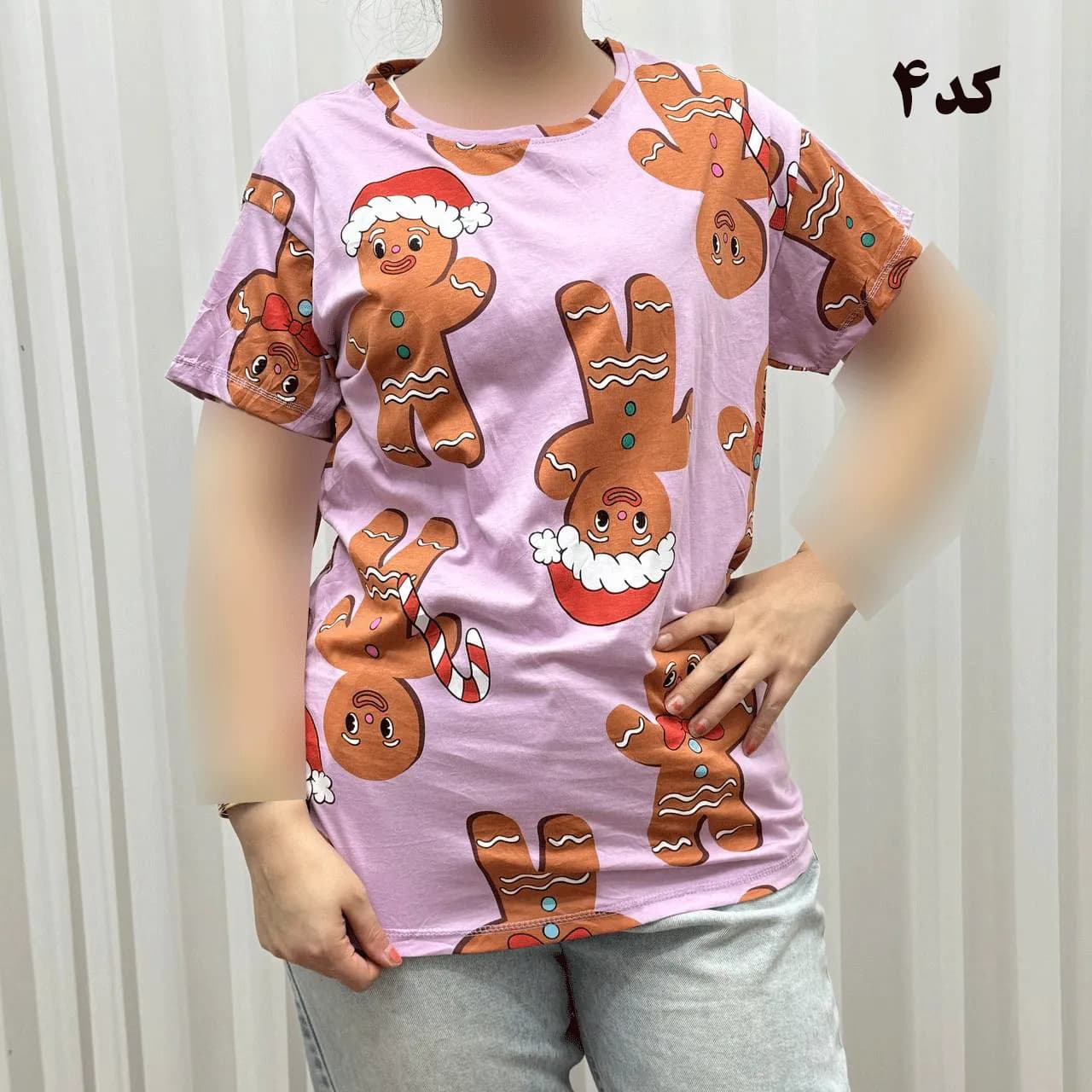 تیشرت طرحدار H&M کد 1169 نخ پنبه چهارفصل زنانه دخترانه تنخور راحت — تصویر ۵
