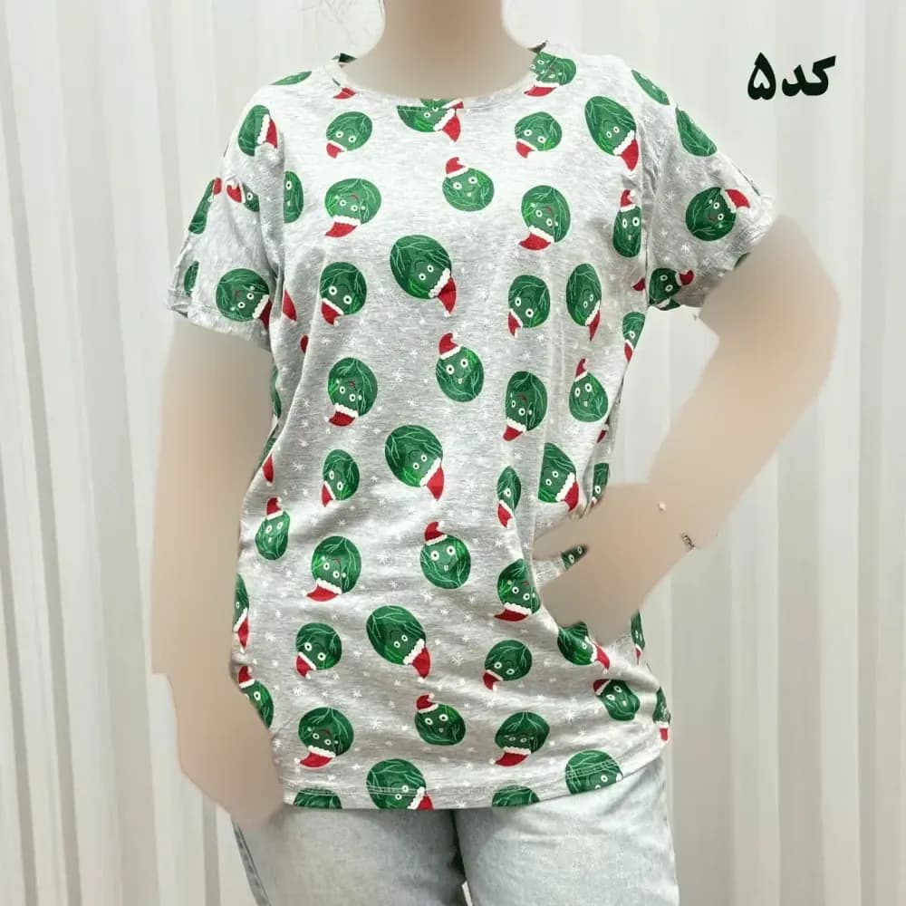تیشرت طرحدار H&M کد 1169 نخ پنبه چهارفصل زنانه دخترانه تنخور راحت — تصویر ۹