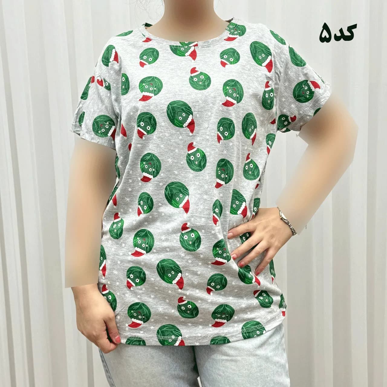 تیشرت طرحدار H&M کد 1169 نخ پنبه چهارفصل زنانه دخترانه تنخور راحت — تصویر ۴