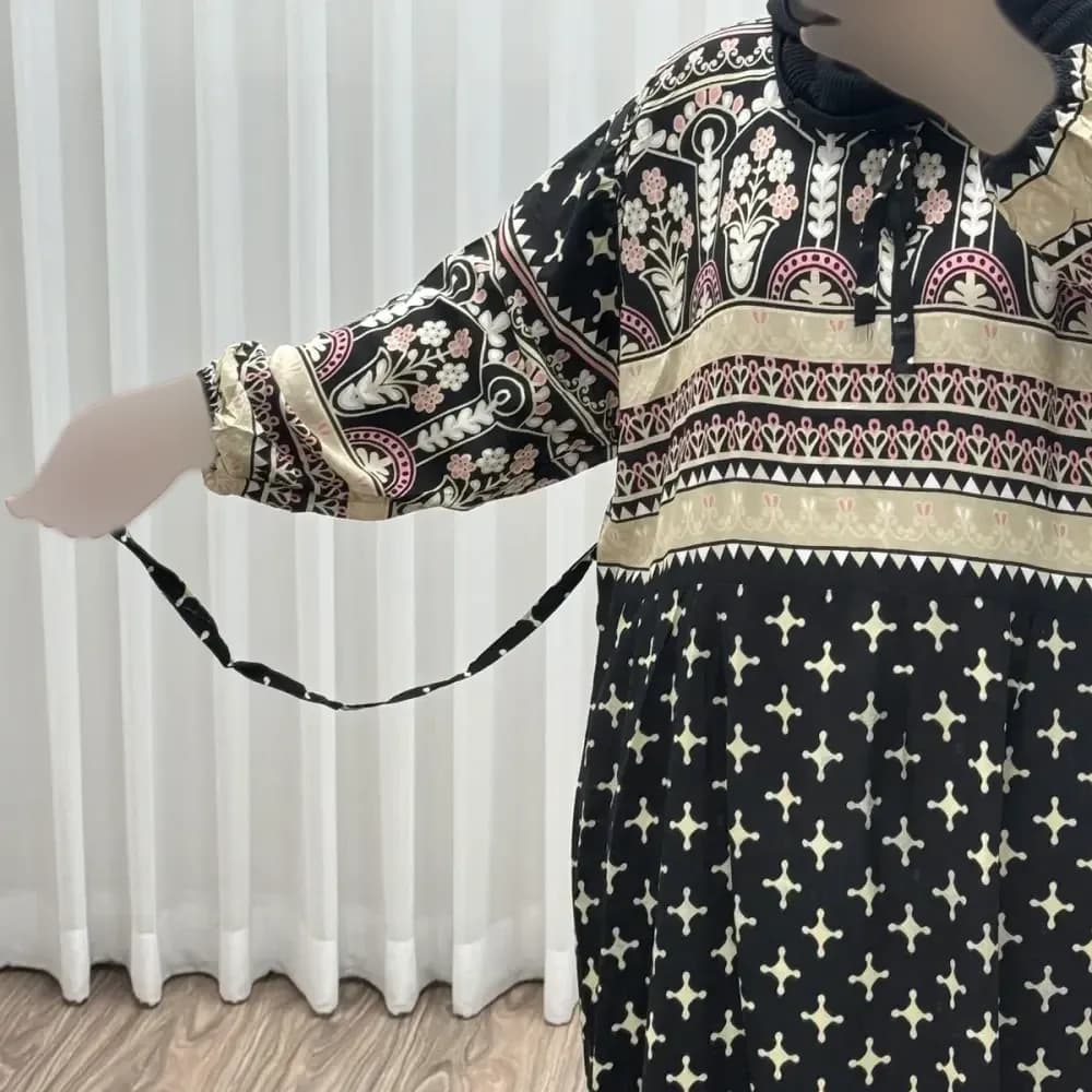 پیراهن ساحلی زنانه نخی مدل حاشیه دار ستاره فری سایز مناسب تا 46 — تصویر ۵