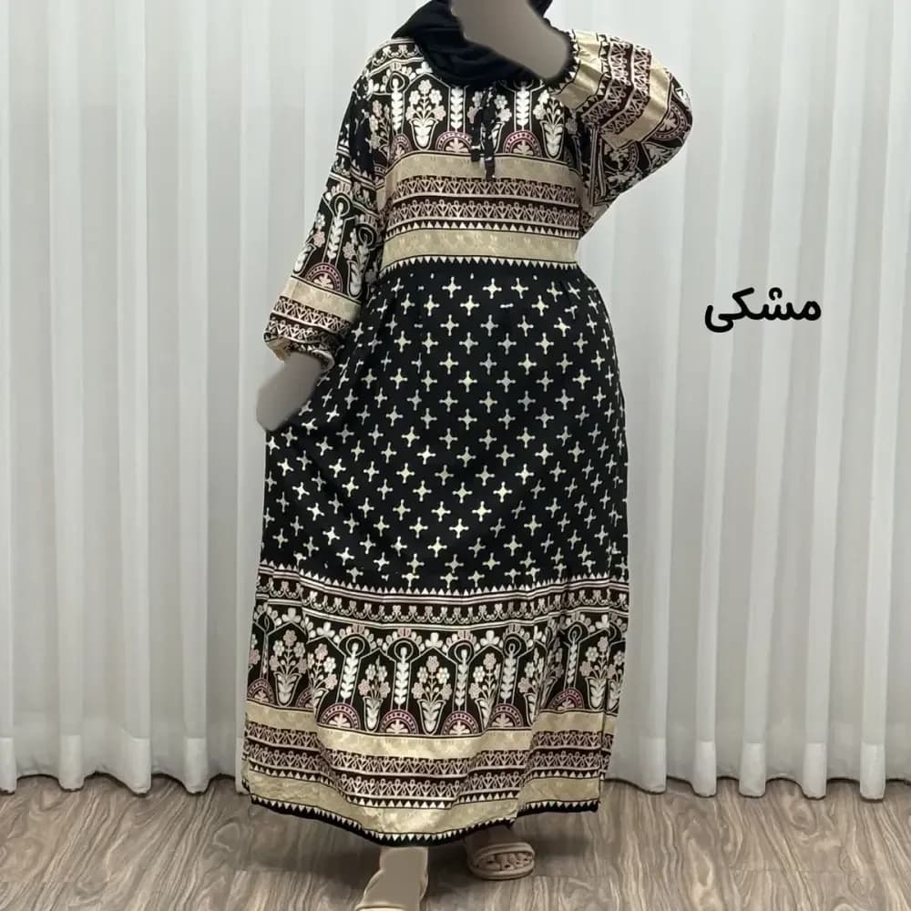 پیراهن ساحلی زنانه نخی مدل حاشیه دار ستاره فری سایز مناسب تا 46 — تصویر ۳