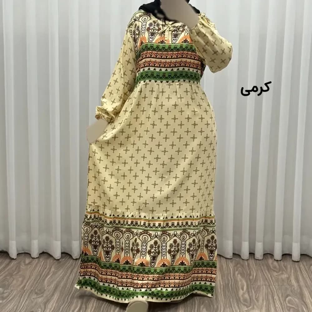 پیراهن ساحلی زنانه نخی مدل حاشیه دار ستاره فری سایز مناسب تا 46 — تصویر ۴