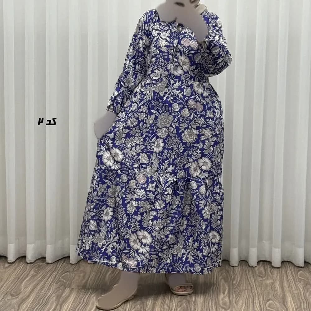 پیراهن زنانه فلور بوگاتی مدل پارلاک فری سایز مناسب تا 44 با کمربند — تصویر ۹