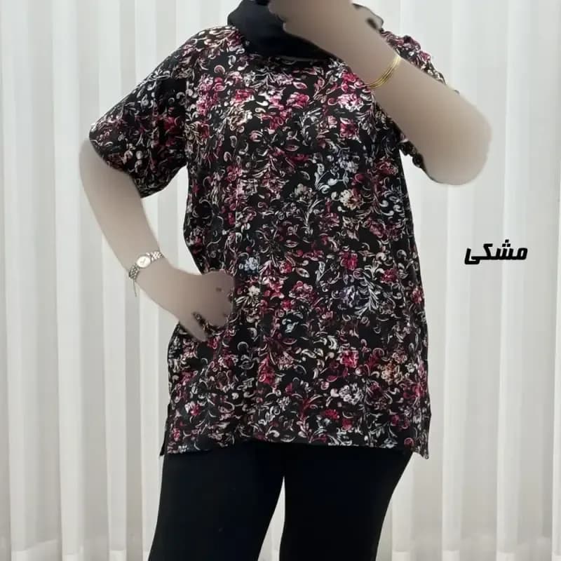 تیشرت نخی زنانه مدل پاپیا فری سایز مناسب تا سایز 50 — تصویر ۹
