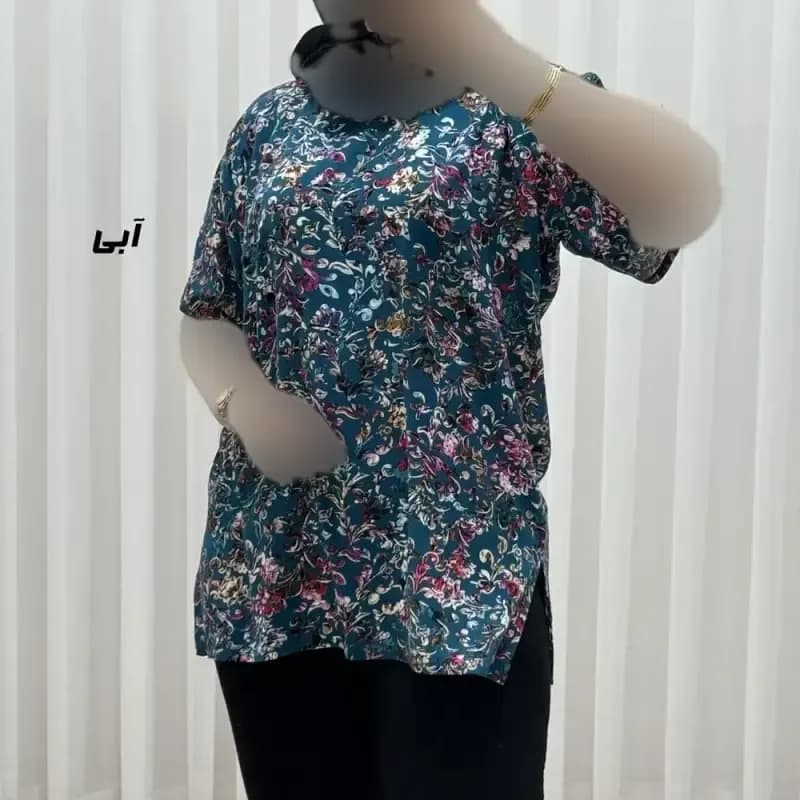 تیشرت نخی زنانه مدل پاپیا فری سایز مناسب تا سایز 50 — تصویر ۸