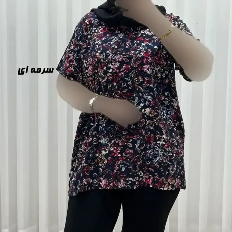 تیشرت نخی زنانه مدل پاپیا فری سایز مناسب تا سایز 50 — تصویر ۷