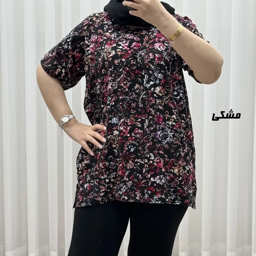 تیشرت نخی زنانه مدل پاپیا فری سایز مناسب تا سایز 50 — تصویر ۵