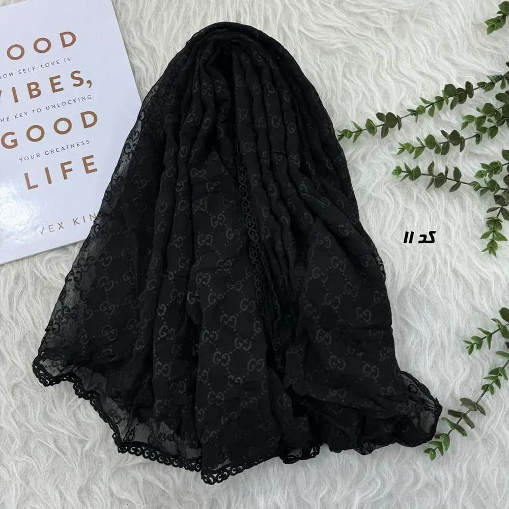 شال حریر مجلسی طرح گوچی قواره 190 در 80 سانتیمتر کد 1964 — تصویر ۸