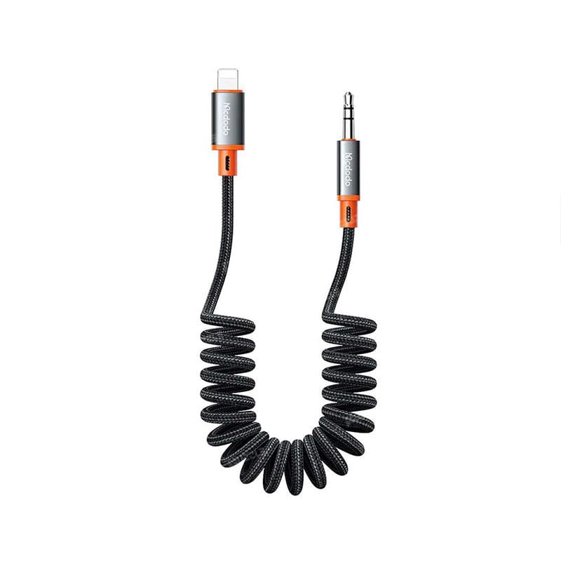 کابل فنری تبدیل لایتنینگ به AUX مک دودو 1.8متر McDoDo CA-0890