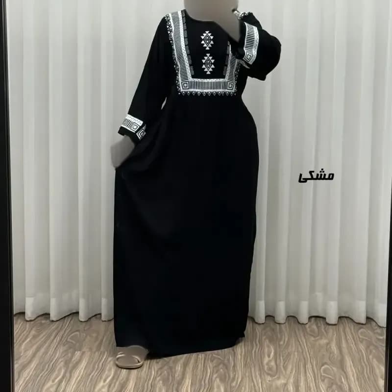 پیراهن نخی زنانه مدل پادمیرا فری سایز مناسب تا 48 همراه با کمربند — تصویر ۱۲