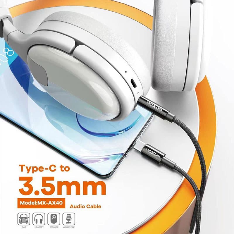 کابل تبدیل تایپ سی به AUX مدل MOXOM MX-AX40 — تصویر ۵