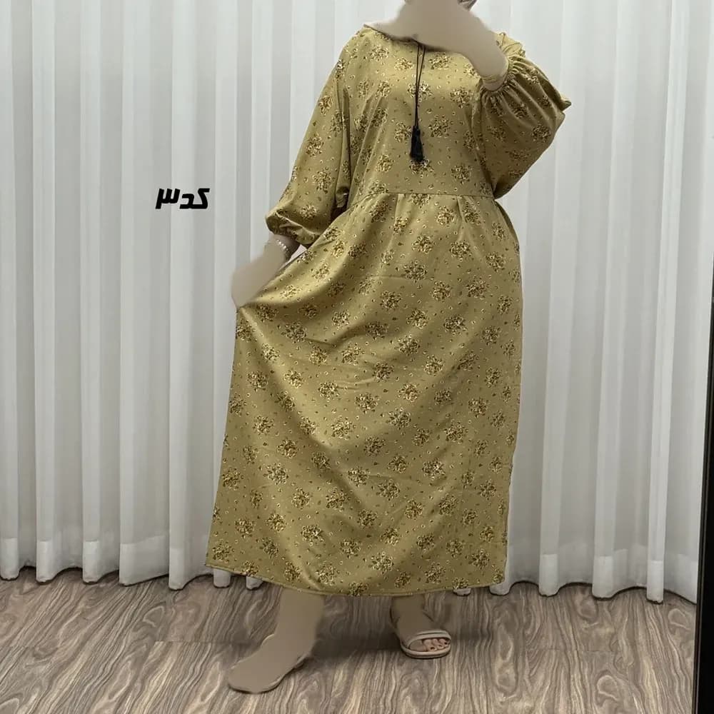 پیراهن نخی زنانه و دخترانه مدل بوگاتی منگولهدار فری سایز تا 52 — تصویر ۱۲