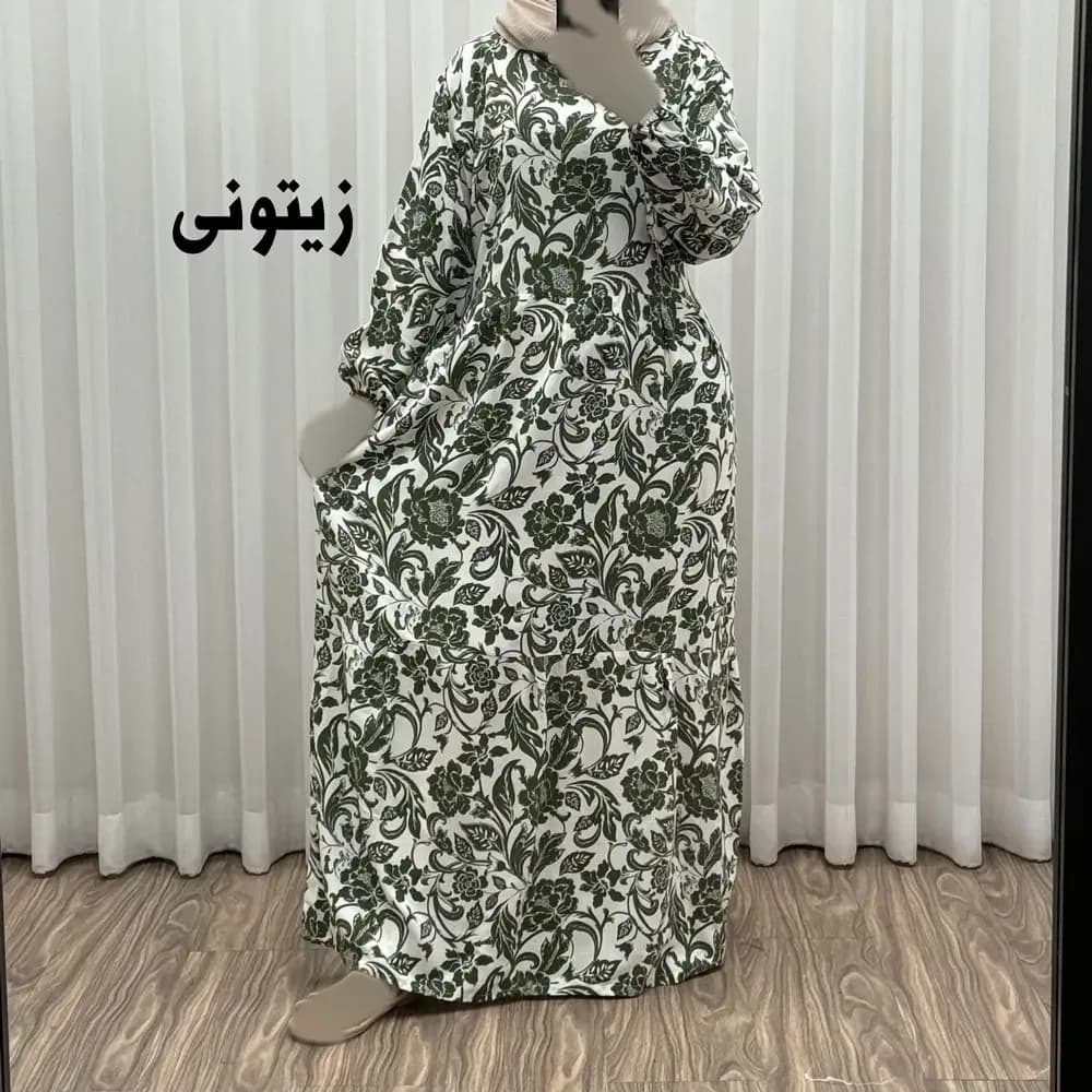 پیراهن فلور بوگاتی مدل ایوبی فری سایز زنانه تا سایز 46 چهارفصل شیک و راحت با کمربند سایه نمیاندازد — تصویر ۱۱
