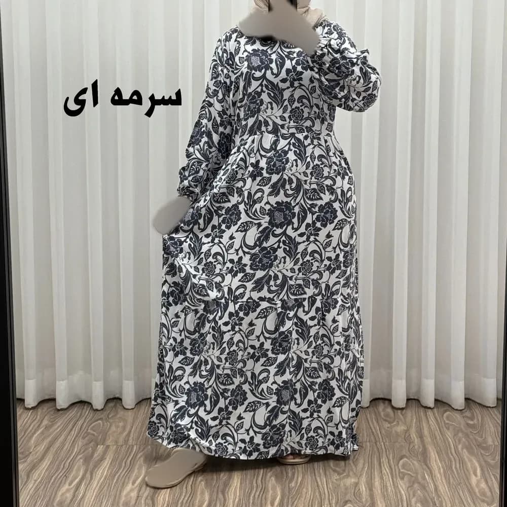 پیراهن فلور بوگاتی مدل ایوبی فری سایز زنانه تا سایز 46 چهارفصل شیک و راحت با کمربند سایه نمیاندازد — تصویر ۱۰