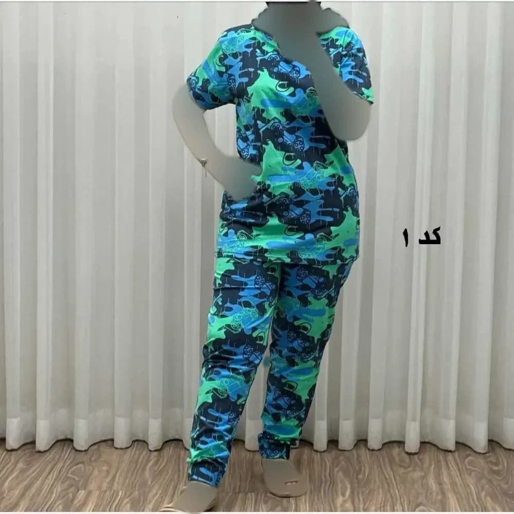 ست بلوز و شلوار زنانه نخ پنبه وارداتی چهارفصل راحتی و بیرونی — تصویر ۲