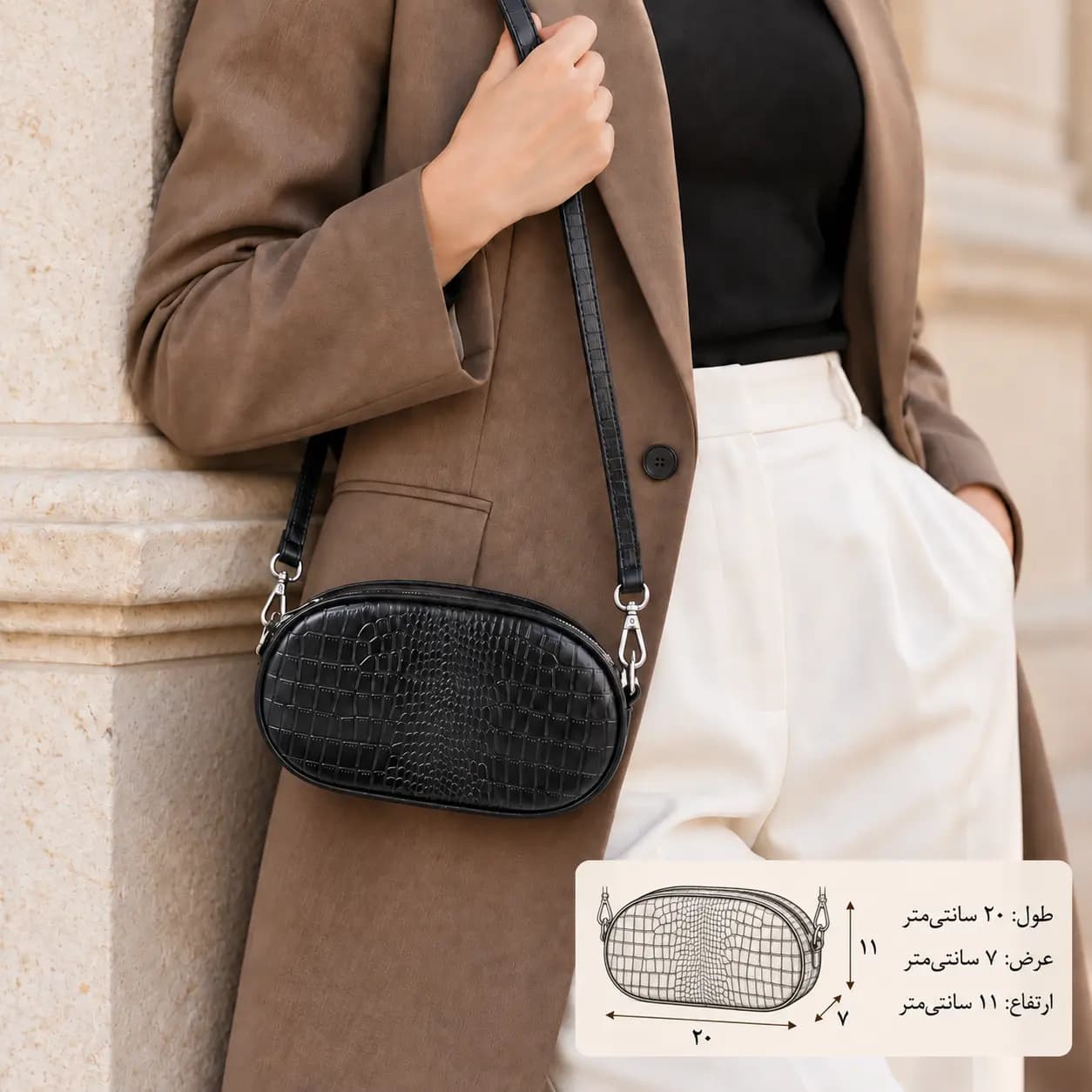 کیف چرم زنانه نفس — تصویر ۵
