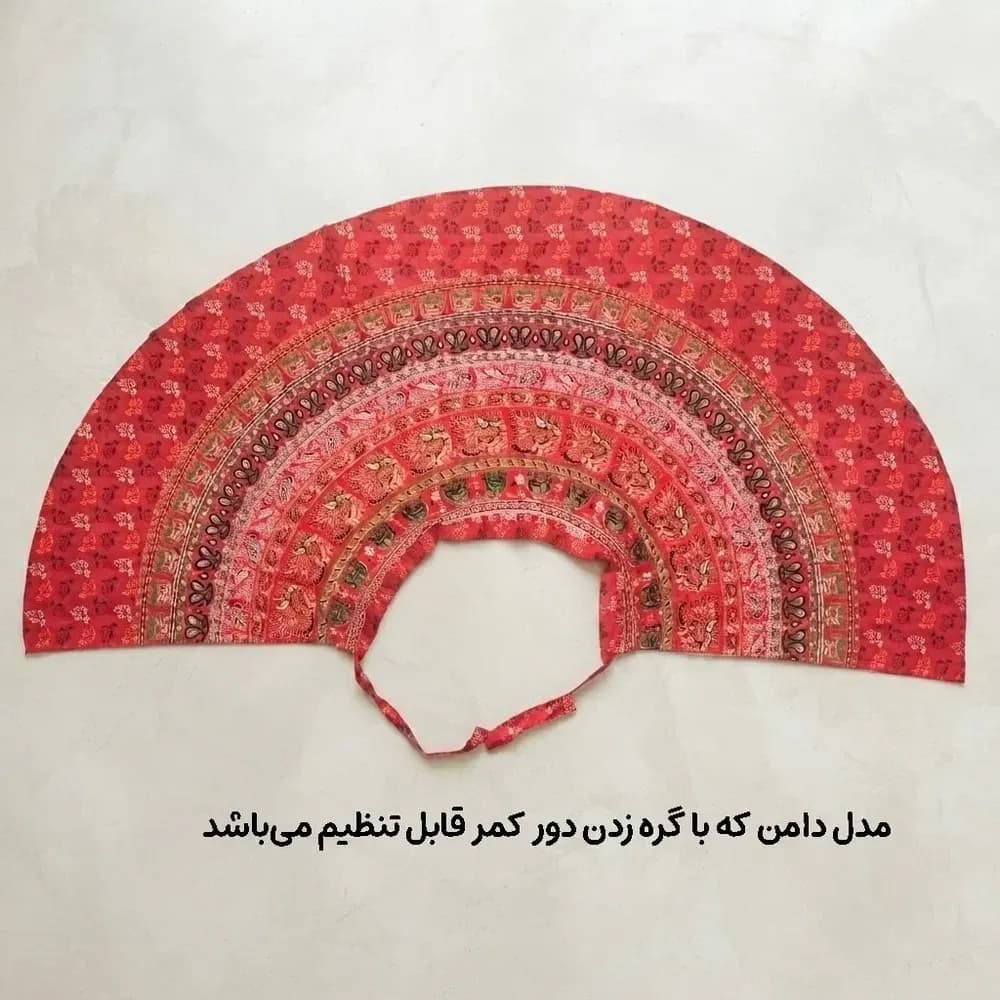 دامن زنانه لنگی کتان فری سایز مناسب تا سایز 52 — تصویر ۲